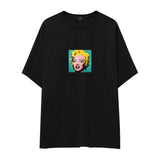 Andy Warhol / Marilyn Monroe Blue Oversize Tişört