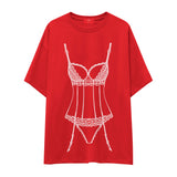 Bordeaux Silhouette Oversize Tişört