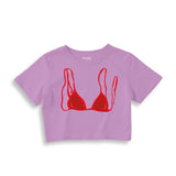 Red Bikini Crop Tişört