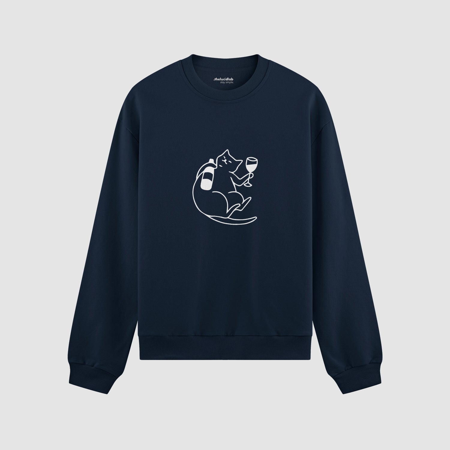 Wine Lover Cat Oversize Sweatshirt