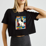Bauhaus Cat Crop Tişört