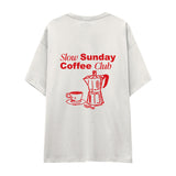 Slow Sunday Coffee Club Oversize Tişört