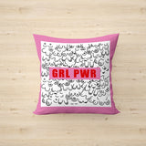 Girl Power Pembe Çift Taraflı Kırlent Kılıfı 2 Adet