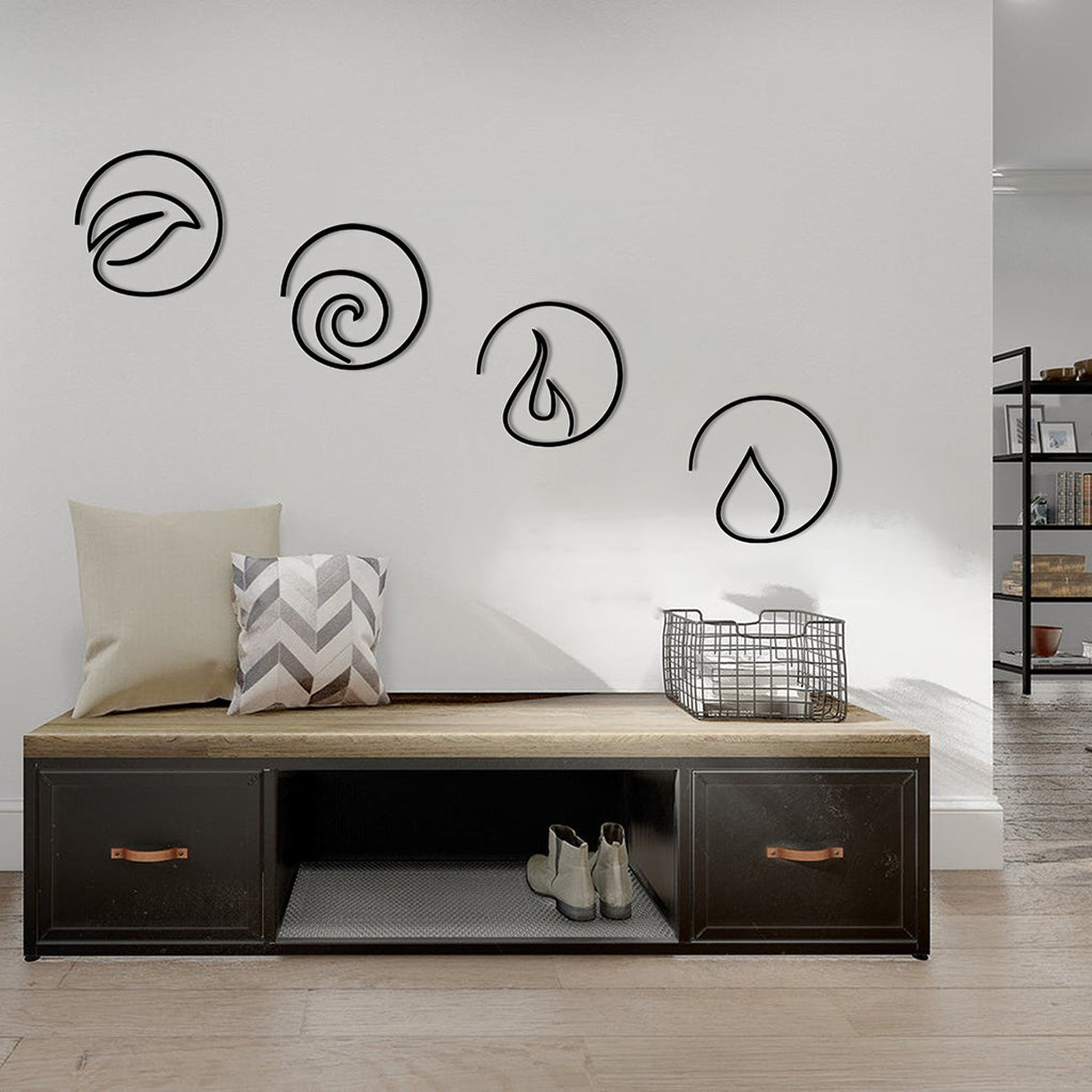 Quattro Elementi - 4 Element Set Metal Tablo
