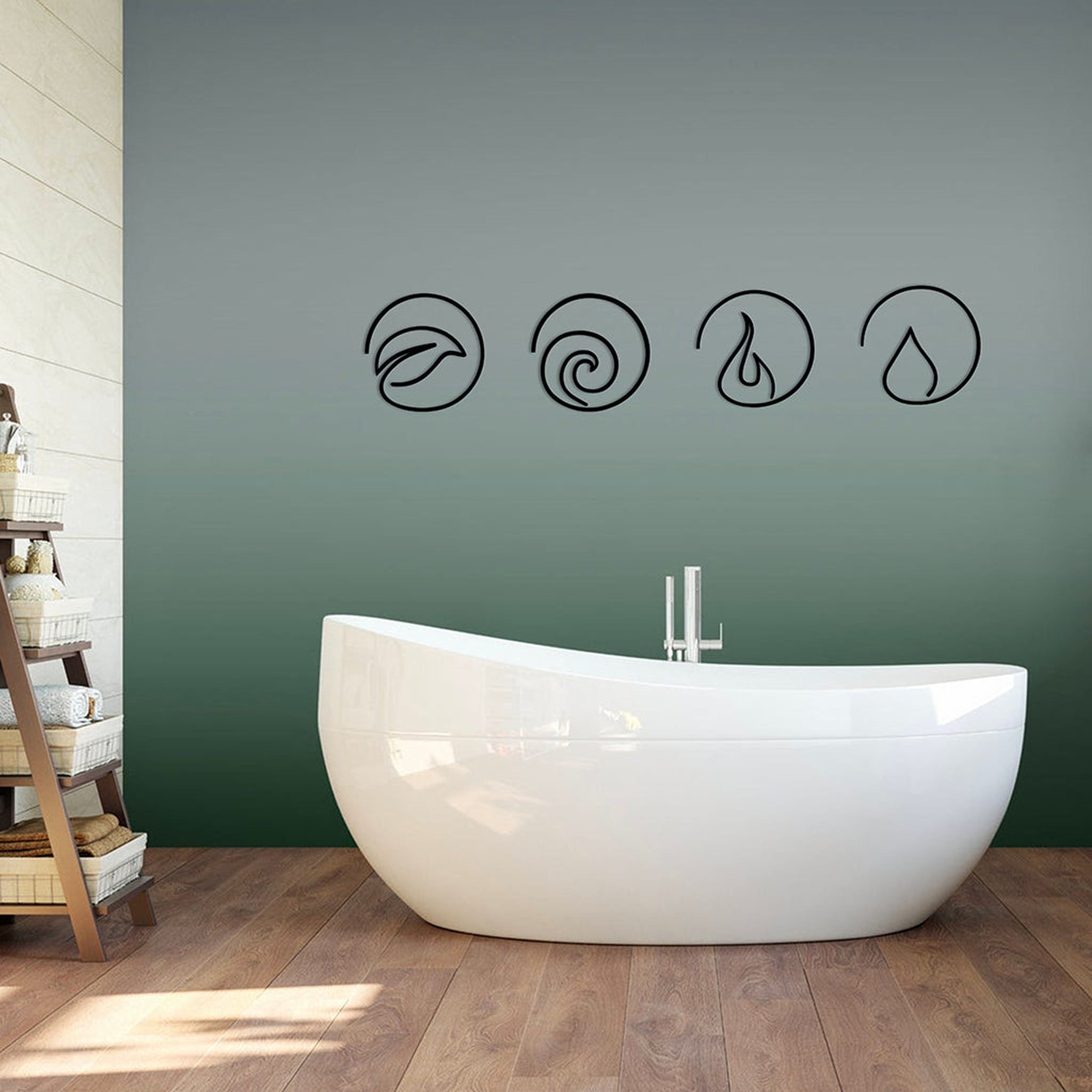 Quattro Elementi - 4 Element Set Metal Tablo