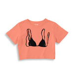 Black Bikini Crop Tişört
