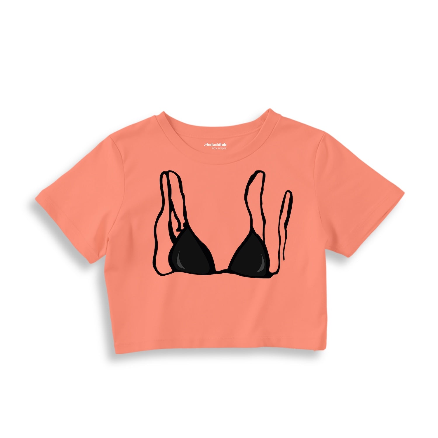 Black Bikini Crop Tişört