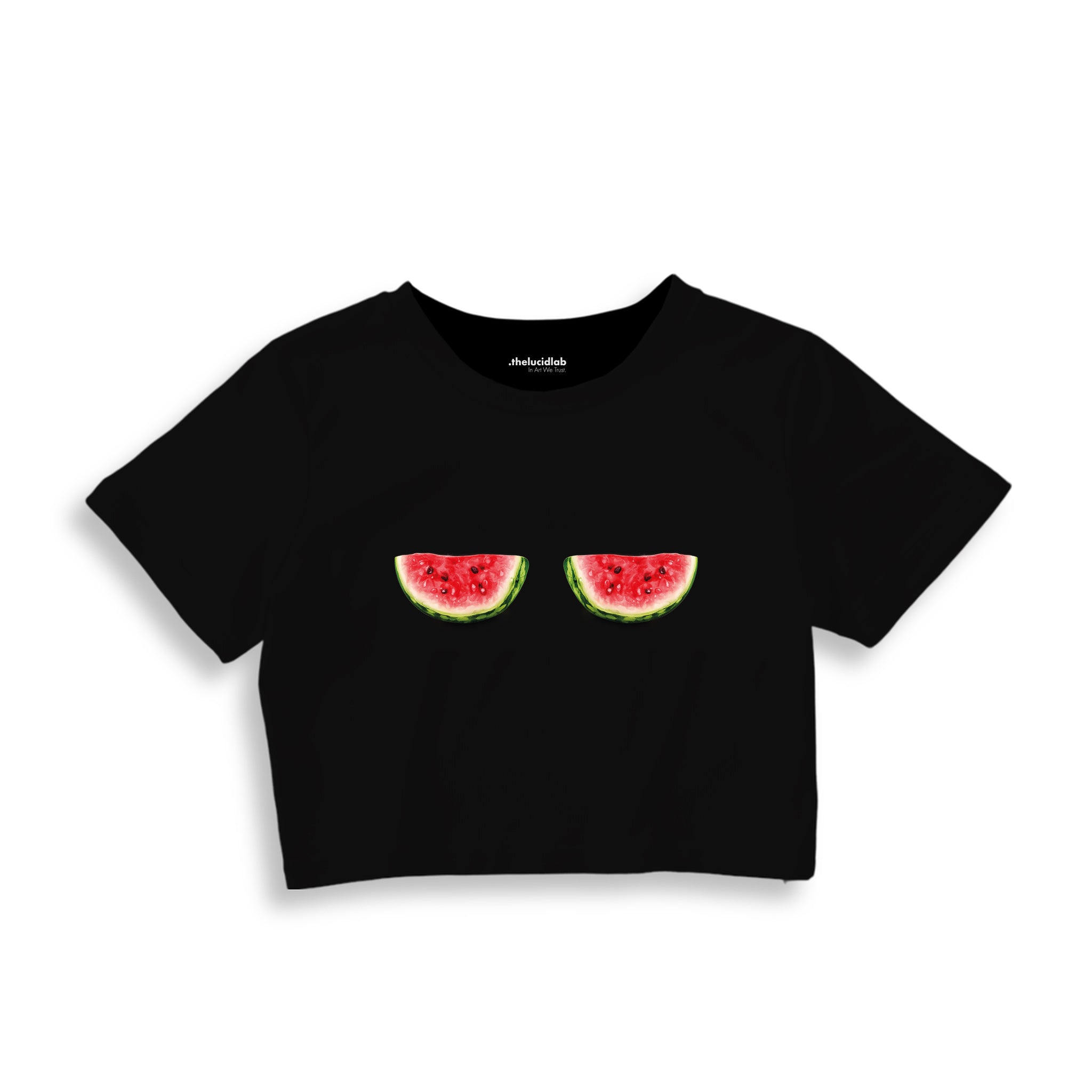 Summer Twins Crop Tişört — Siyah