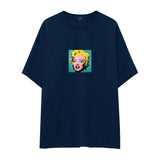 Andy Warhol / Marilyn Monroe Blue Oversize Tişört
