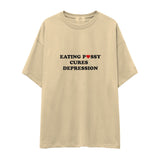 Eating Pussy Cures Depression Oversize Tişört