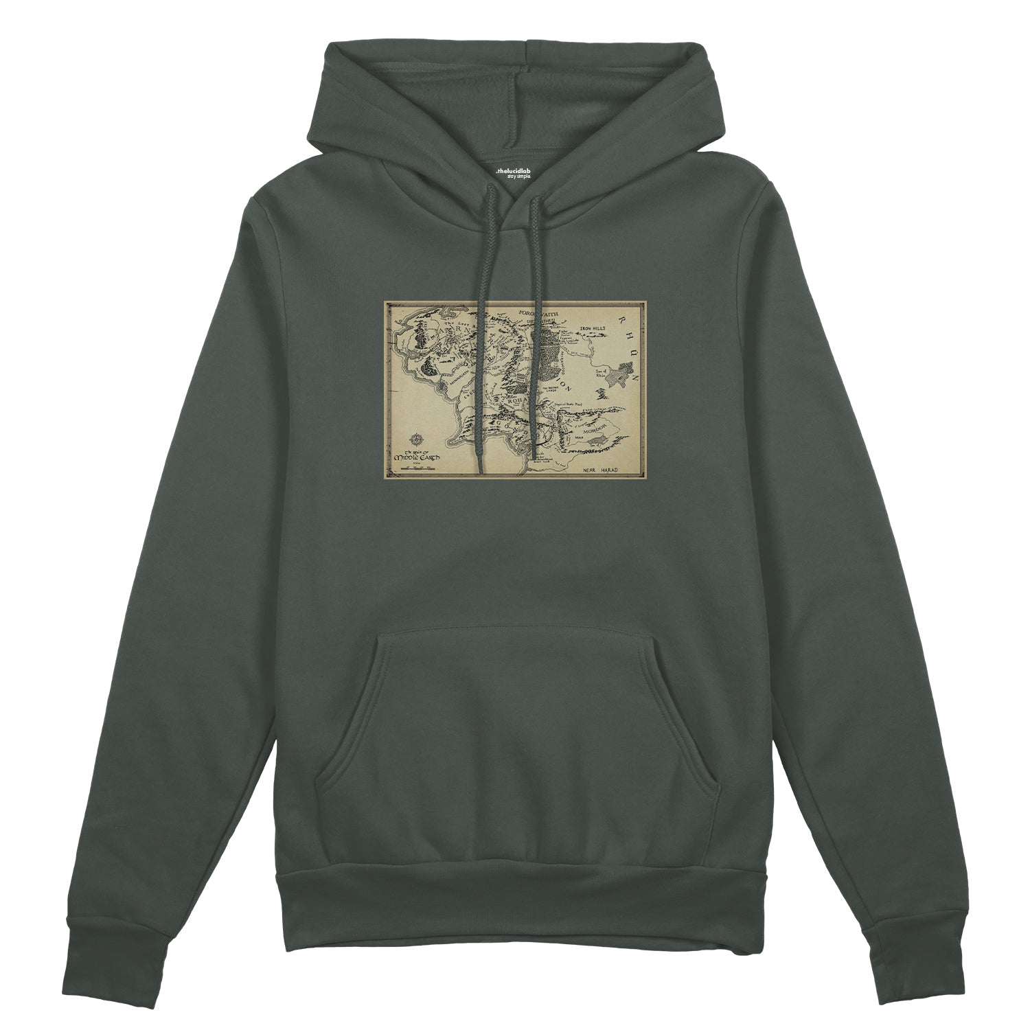 Yüzüklerin Efendisi Orta Dünya Haritası - Lord Of The Rings Oversize Hoodie
