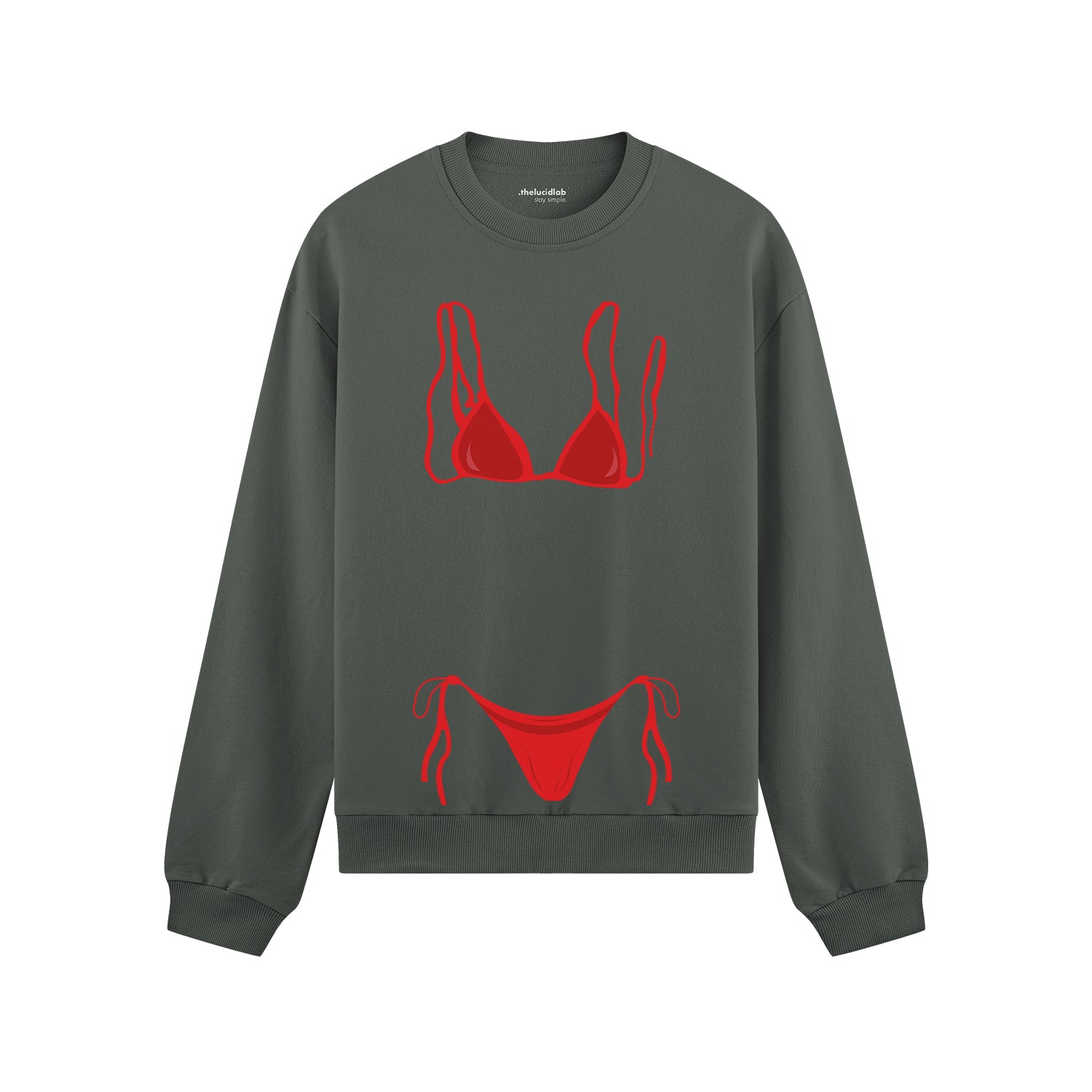 Red Bikini Oversize Sweatshirt