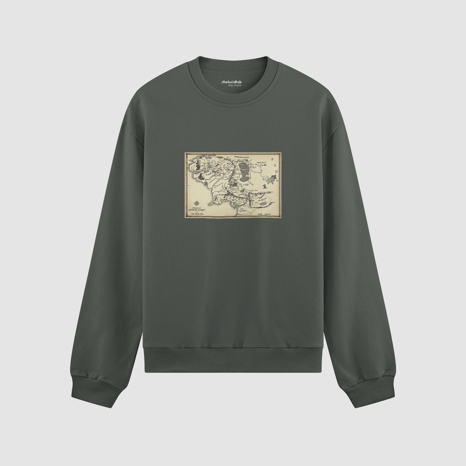 Yüzüklerin Efendisi Orta Dünya Haritası - Lord Of The Rings Oversize Sweatshirt