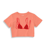 Red Bikini Crop Tişört