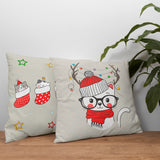 Christmas Cats Double-Sided Throw Pillow Cover Set