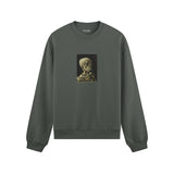 Skull of a Skeleton with Burning Cigarette Oversize Sweatshirt
