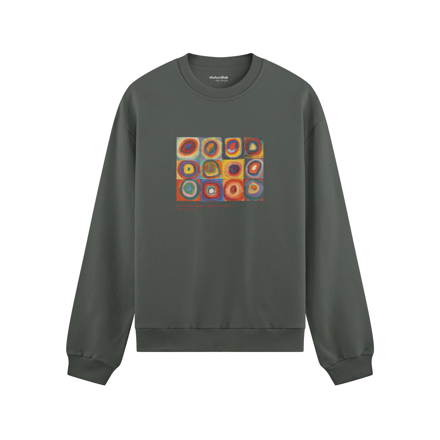 Color Study, Squares With Concentric Circles Oversize Sweatshirt