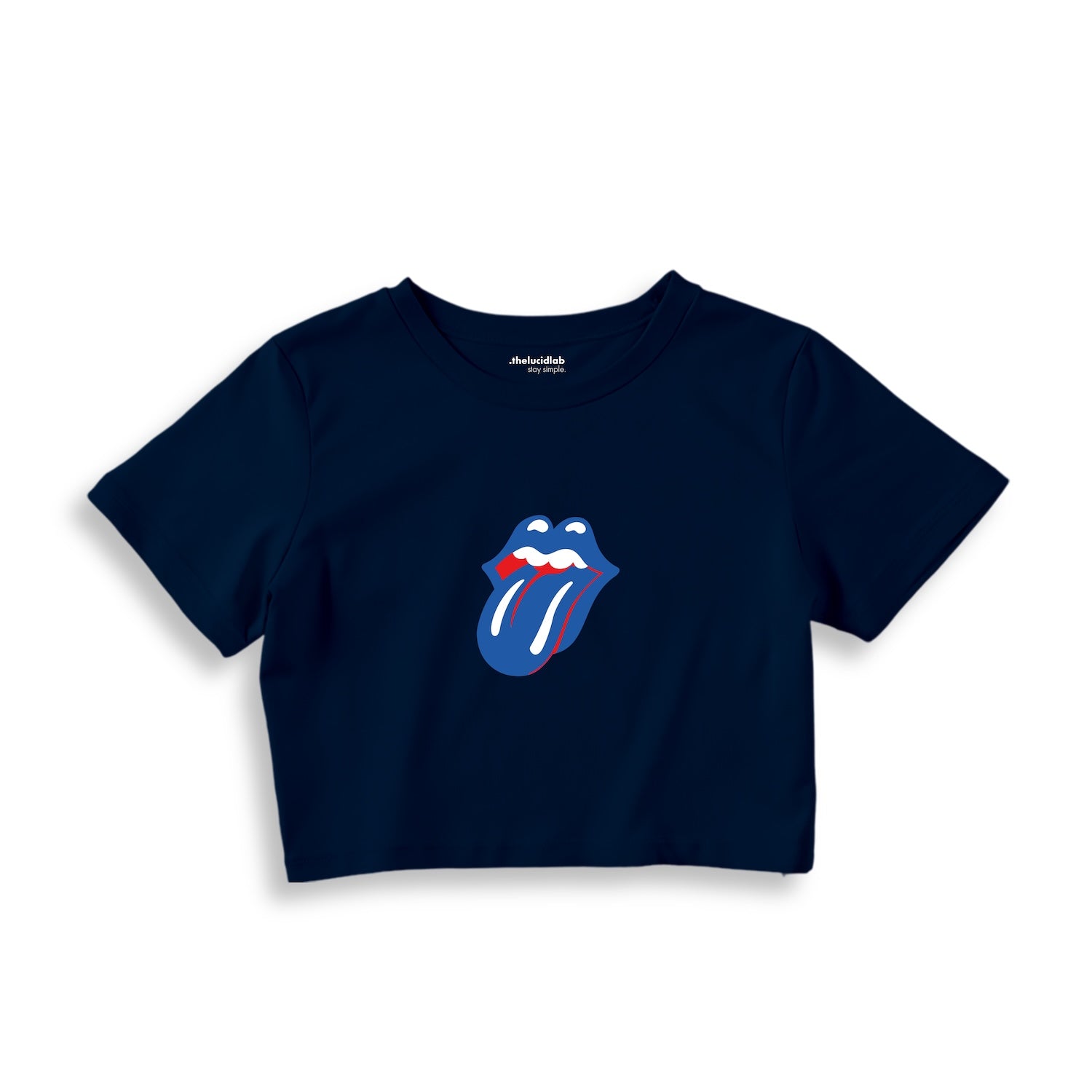 The Rolling Stones Blue Crop Tişört