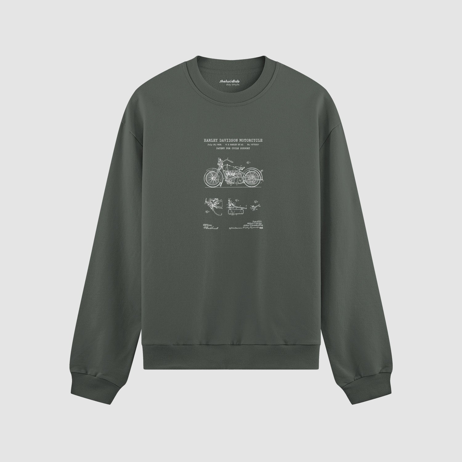 Harley Davidson Model 28B Motosiklet Oversize Sweatshirt