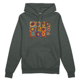 Color Study, Squares With Concentric Circles Oversize Hoodie