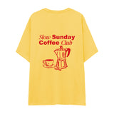 Slow Sunday Coffee Club Oversize Tişört