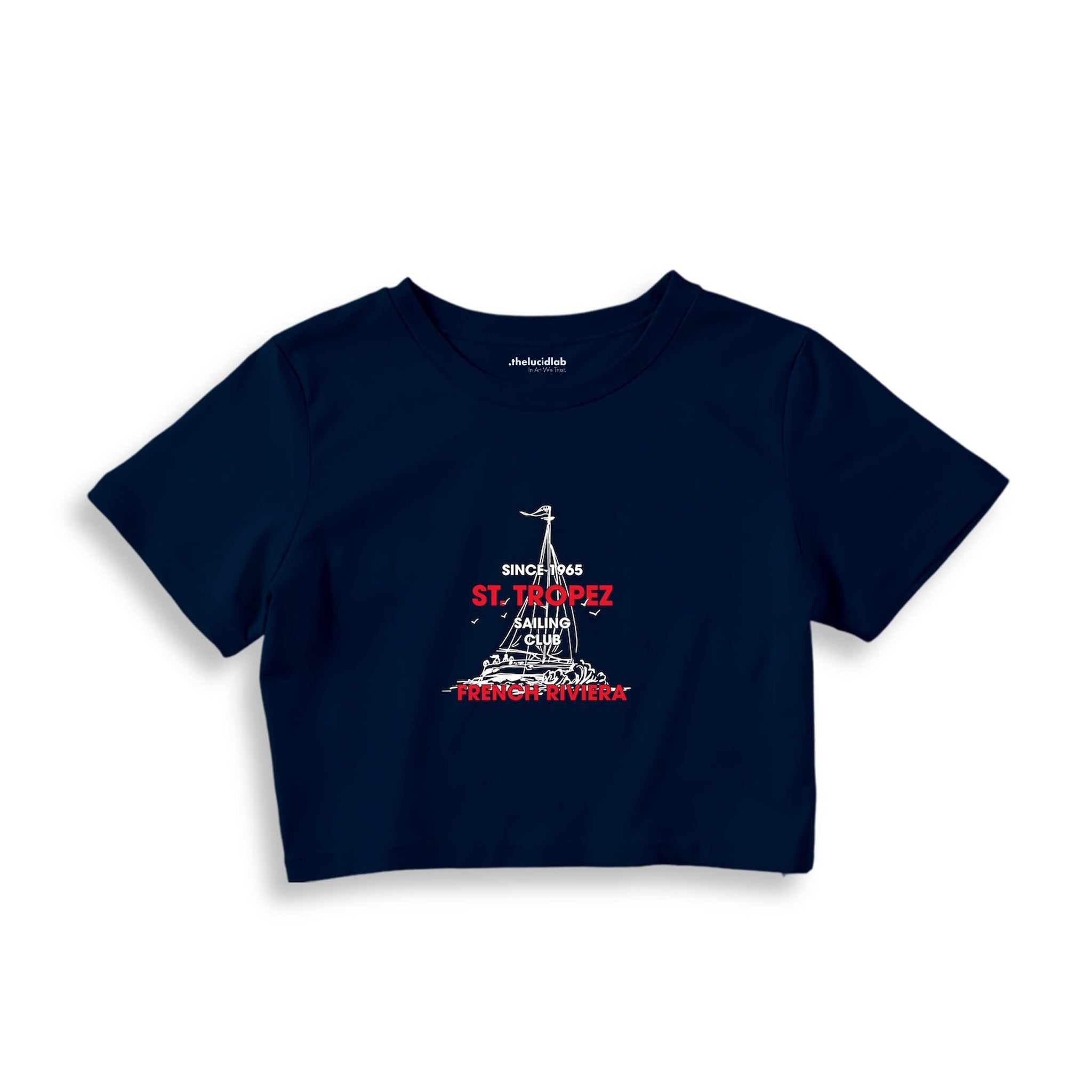 Saint Tropez Sailing Club Crop Tişört — Lacivert