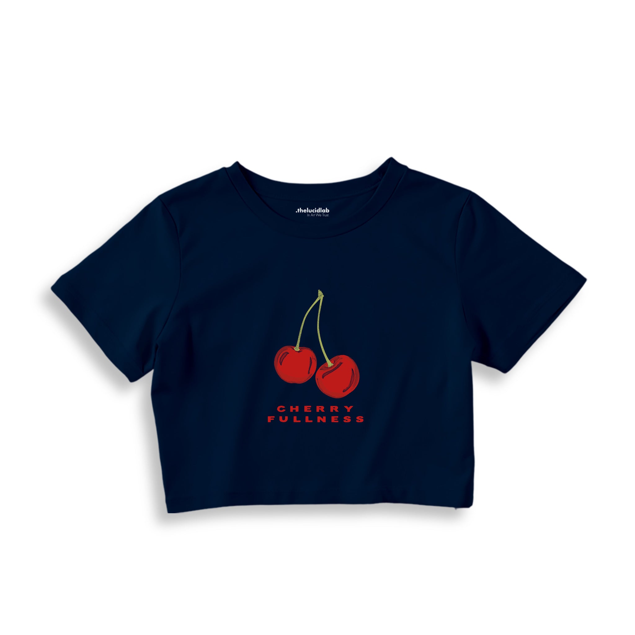 Cherry Fullness Crop Tişört — Lacivert