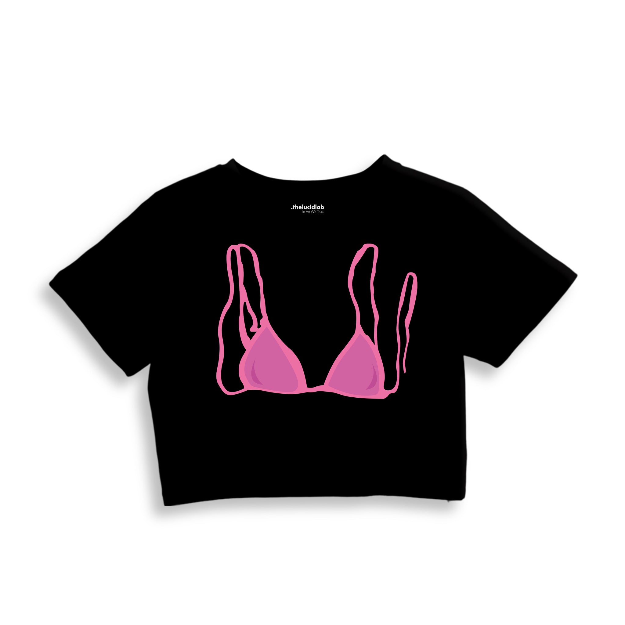 Pink Bikini Crop Tişört — Siyah