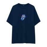 The Rolling Stones Mavi Oversize Tişört