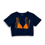 Orange Bikini Crop Tişört