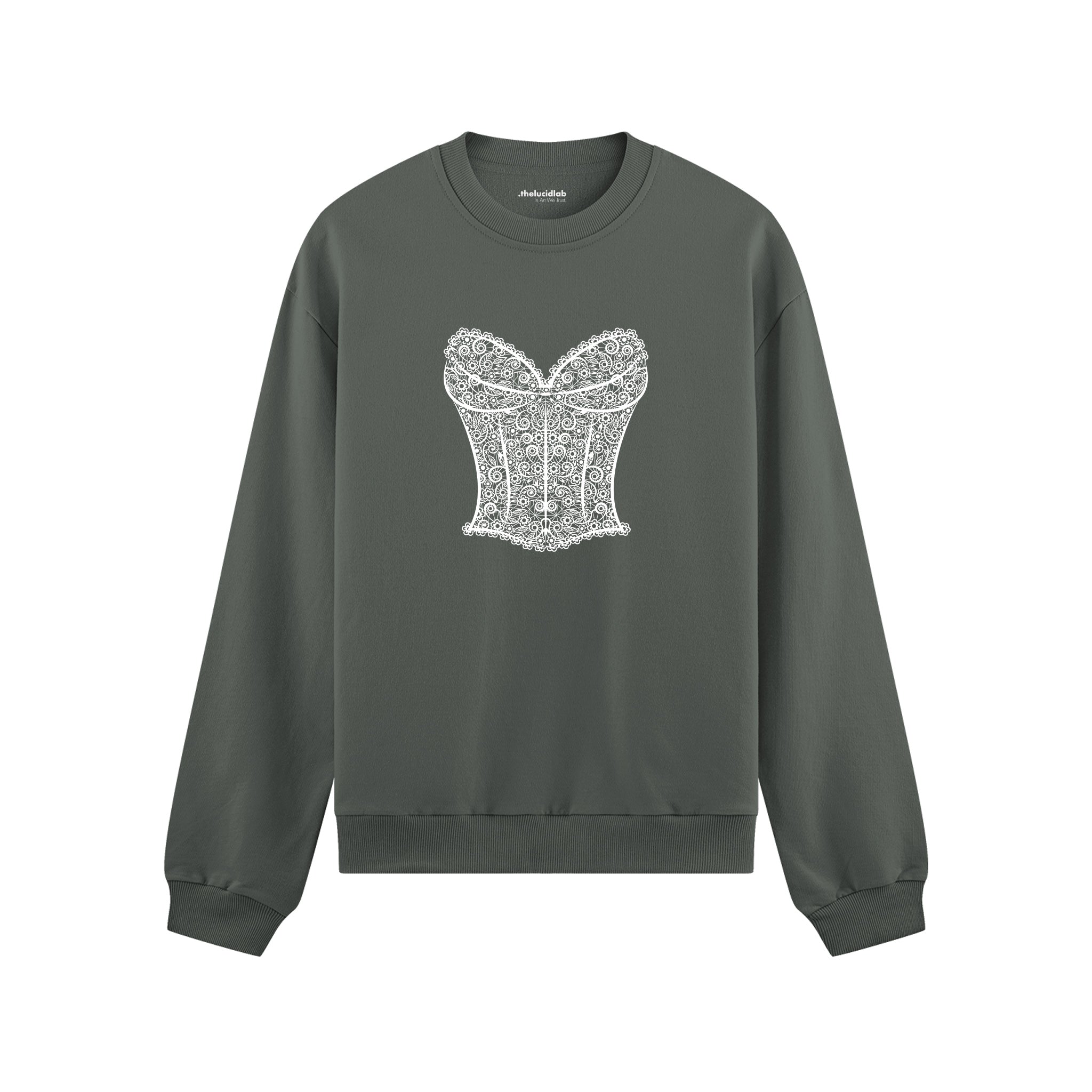 After Midnight Oversize Sweatshirt Antrasit Ön