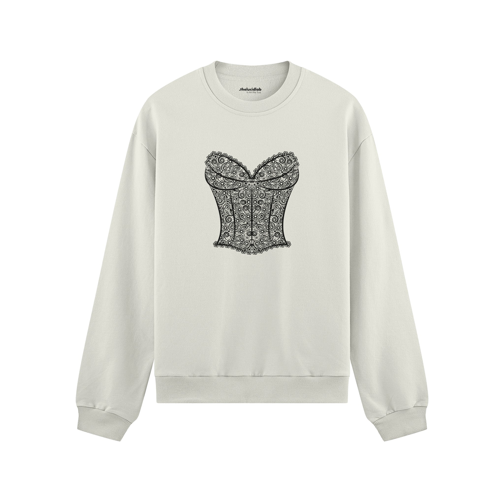After Midnight Oversize Sweatshirt Beyaz Ön