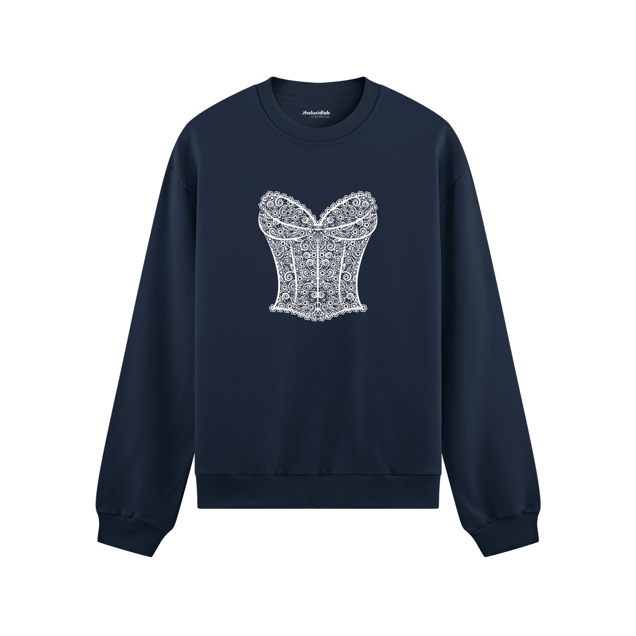 After Midnight Oversize Sweatshirt Lacivert Ön