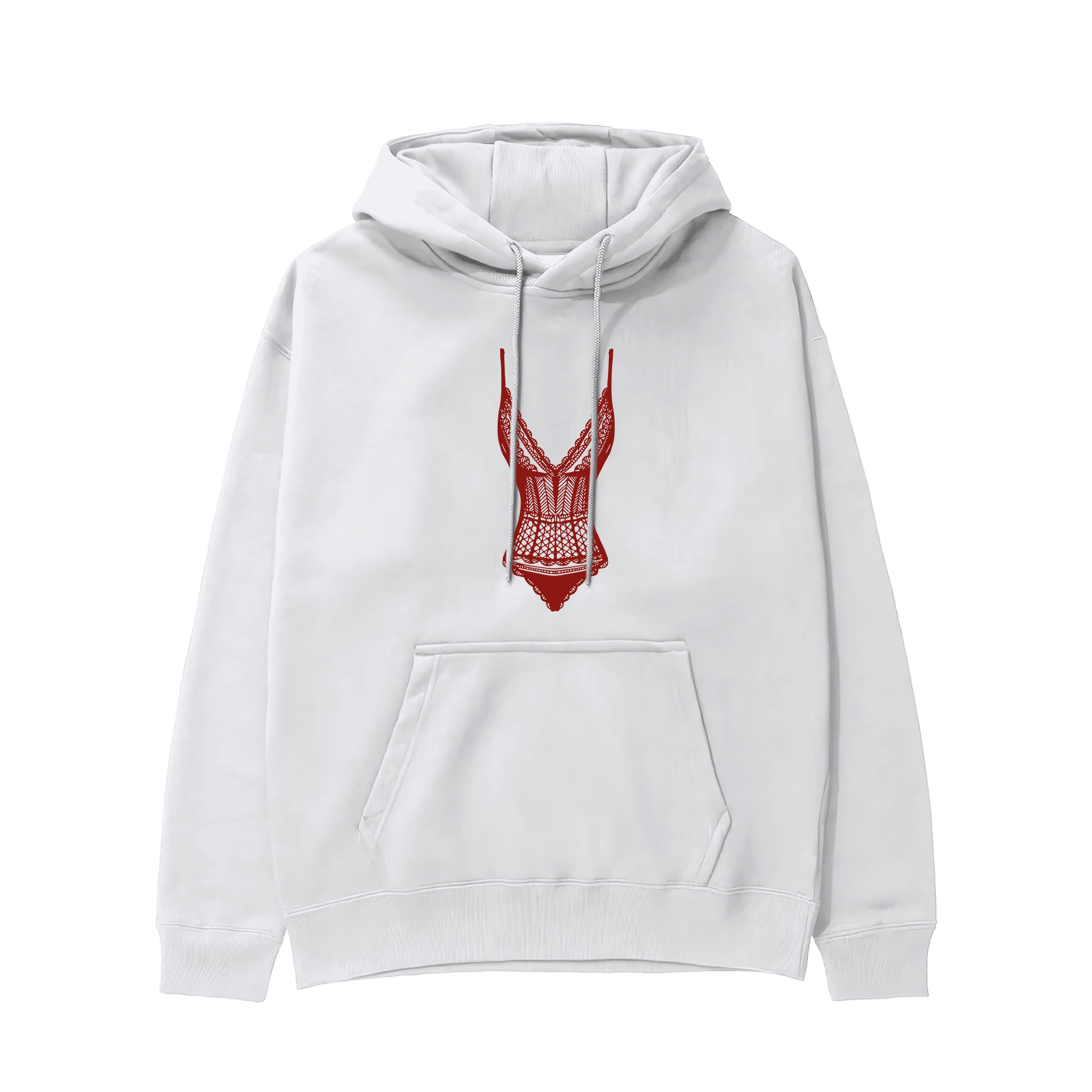 Bordeaux Contour Hoodie Beyaz Ön