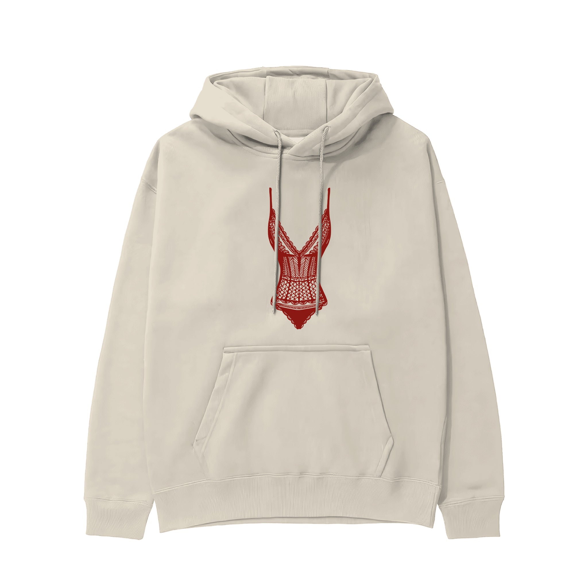 Bordeaux Contour Hoodie Krem Ön