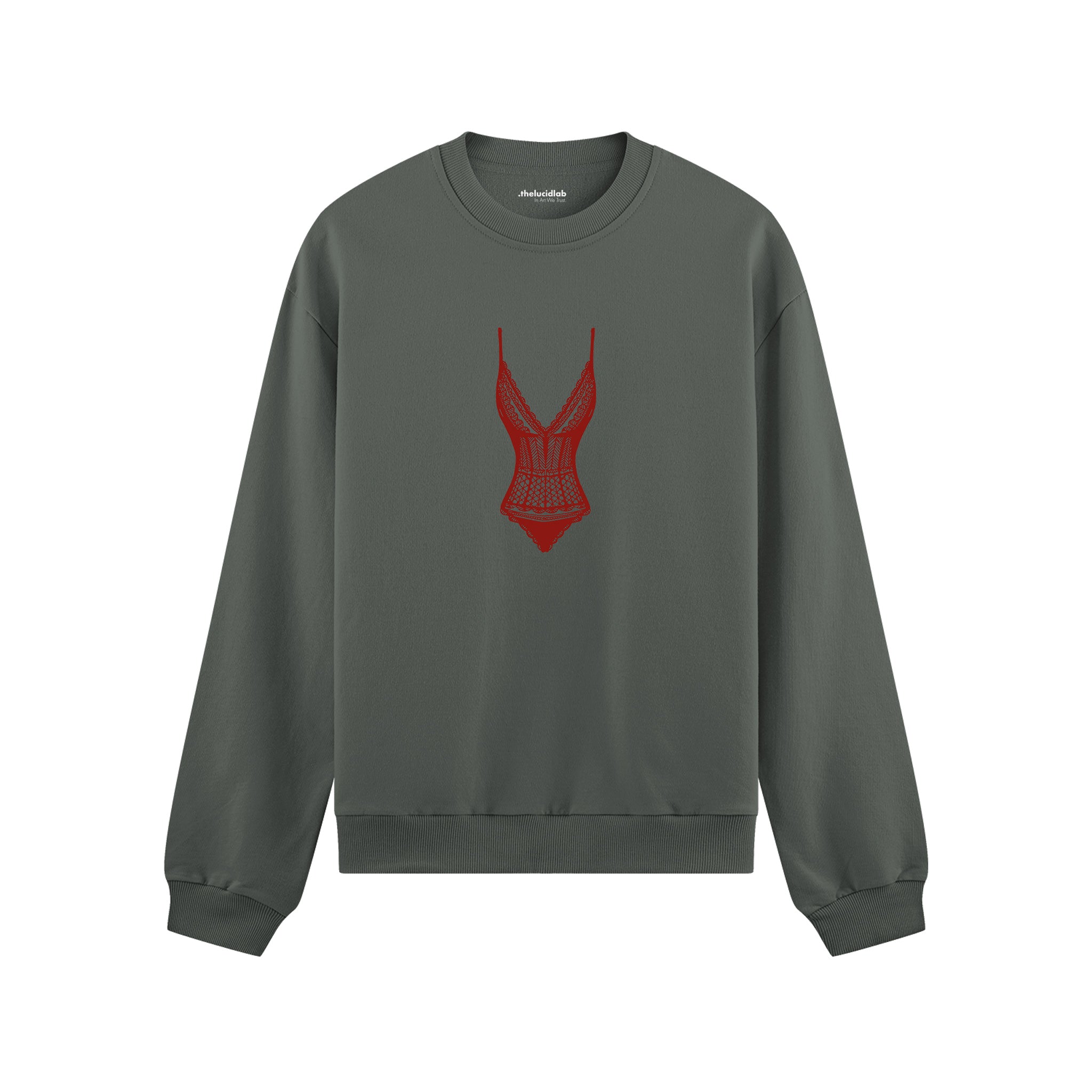 Bordeaux Contour Oversize Sweatshirt Antrasit Ön