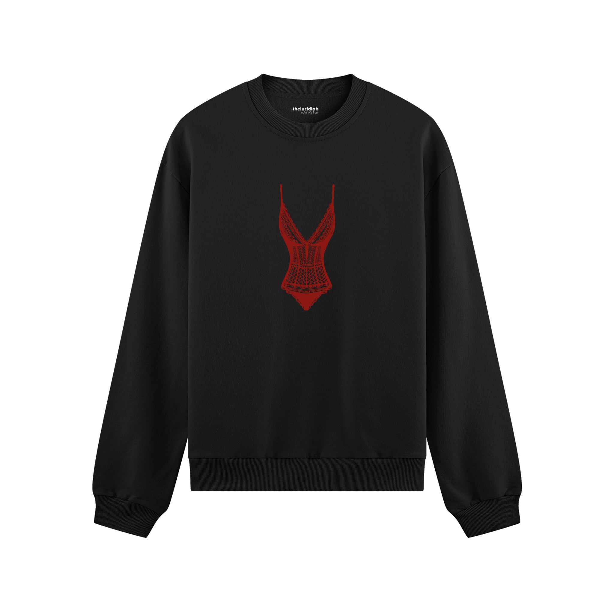 Bordeaux Contour Oversize Sweatshirt Siyah Ön
