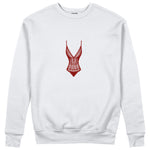 Bordeaux Contour Sweatshirt Beyaz Ön