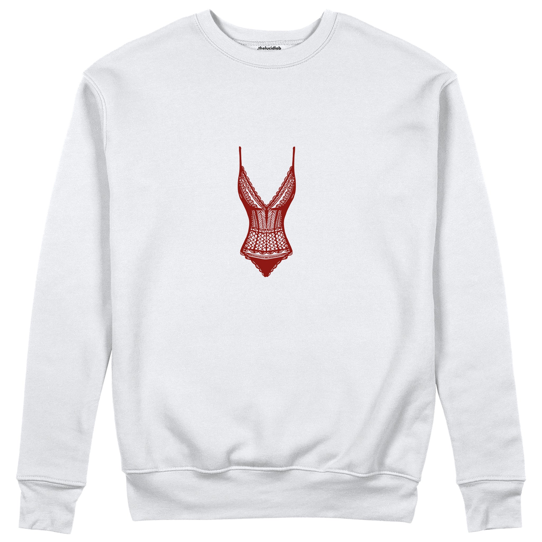 Bordeaux Contour Sweatshirt Beyaz Ön