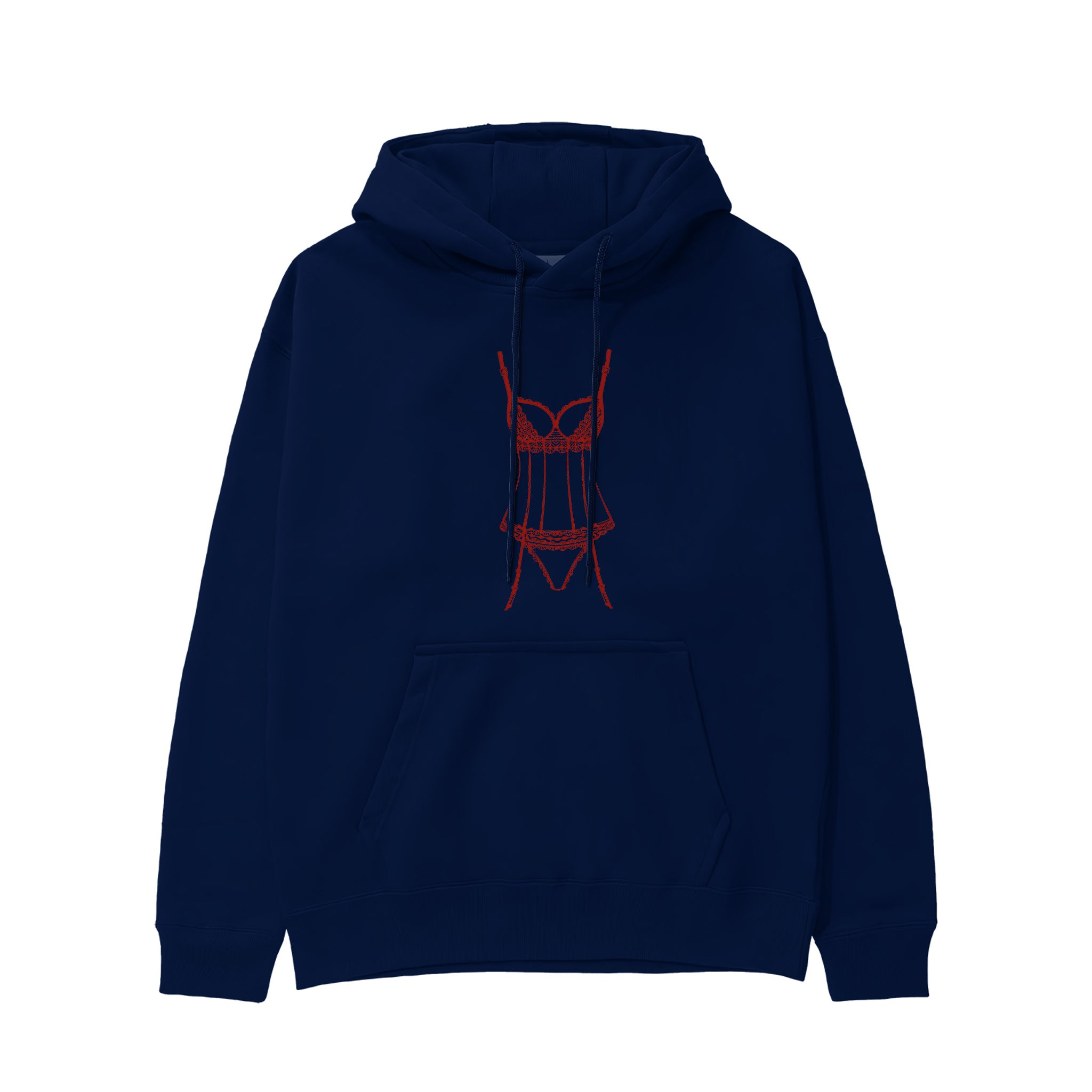 Bordeaux Silhouette Hoodie Lacivert Ön