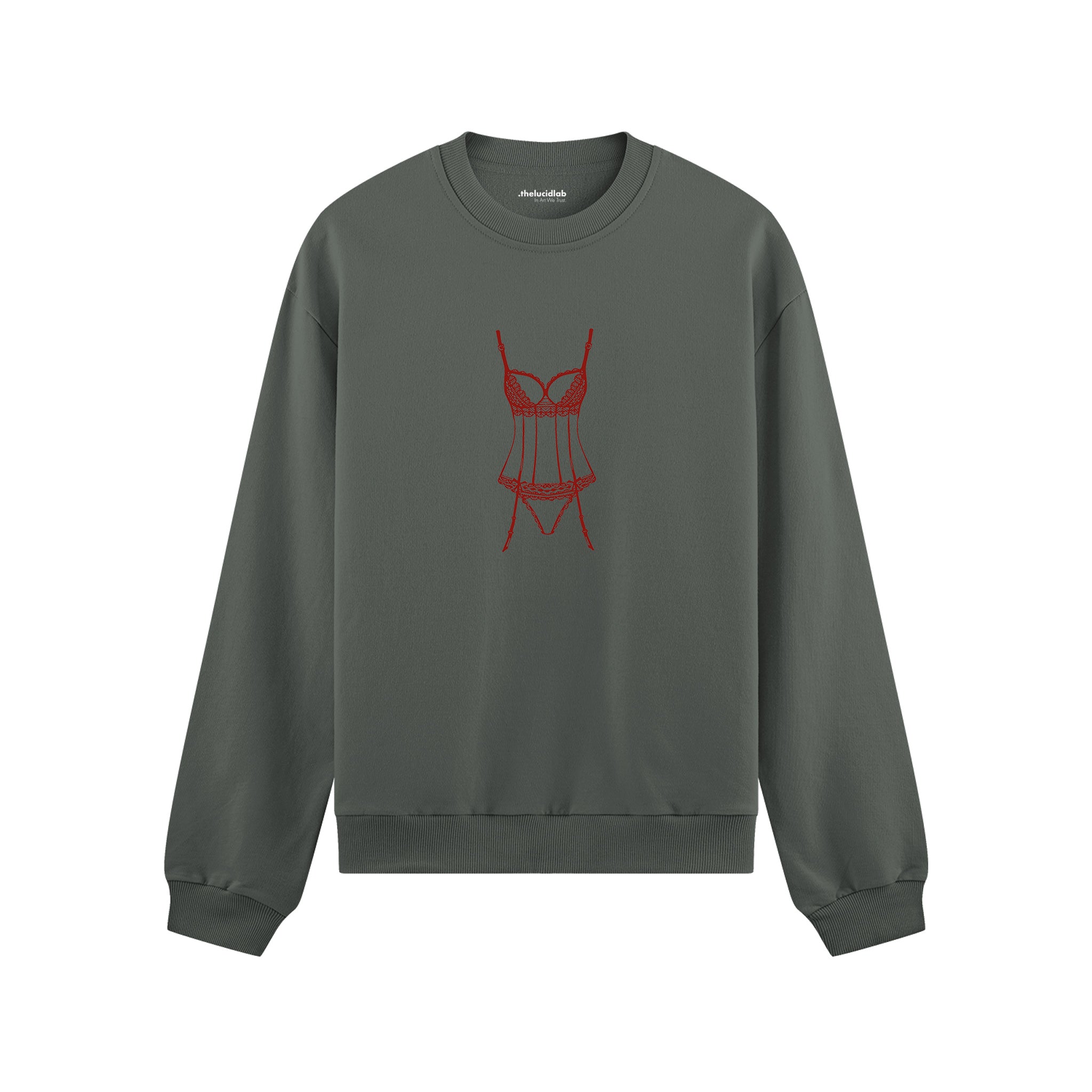 Bordeaux Silhouette Oversize Sweatshirt Antrasit Ön