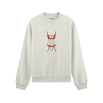 Bordeaux Silhouette Oversize Sweatshirt Beyaz Ön