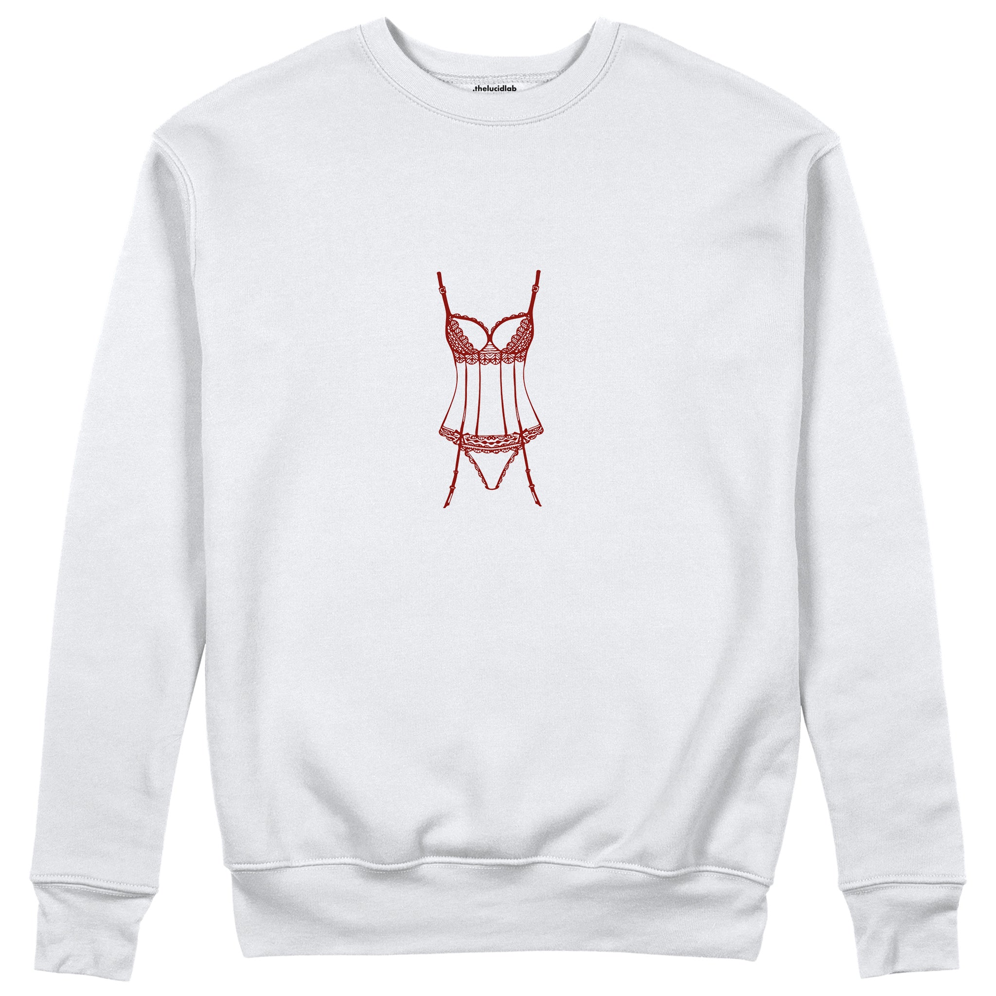 Bordeaux Silhouette Sweatshirt Beyaz Ön