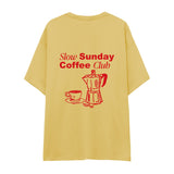 Slow Sunday Coffee Club Oversize Tişört