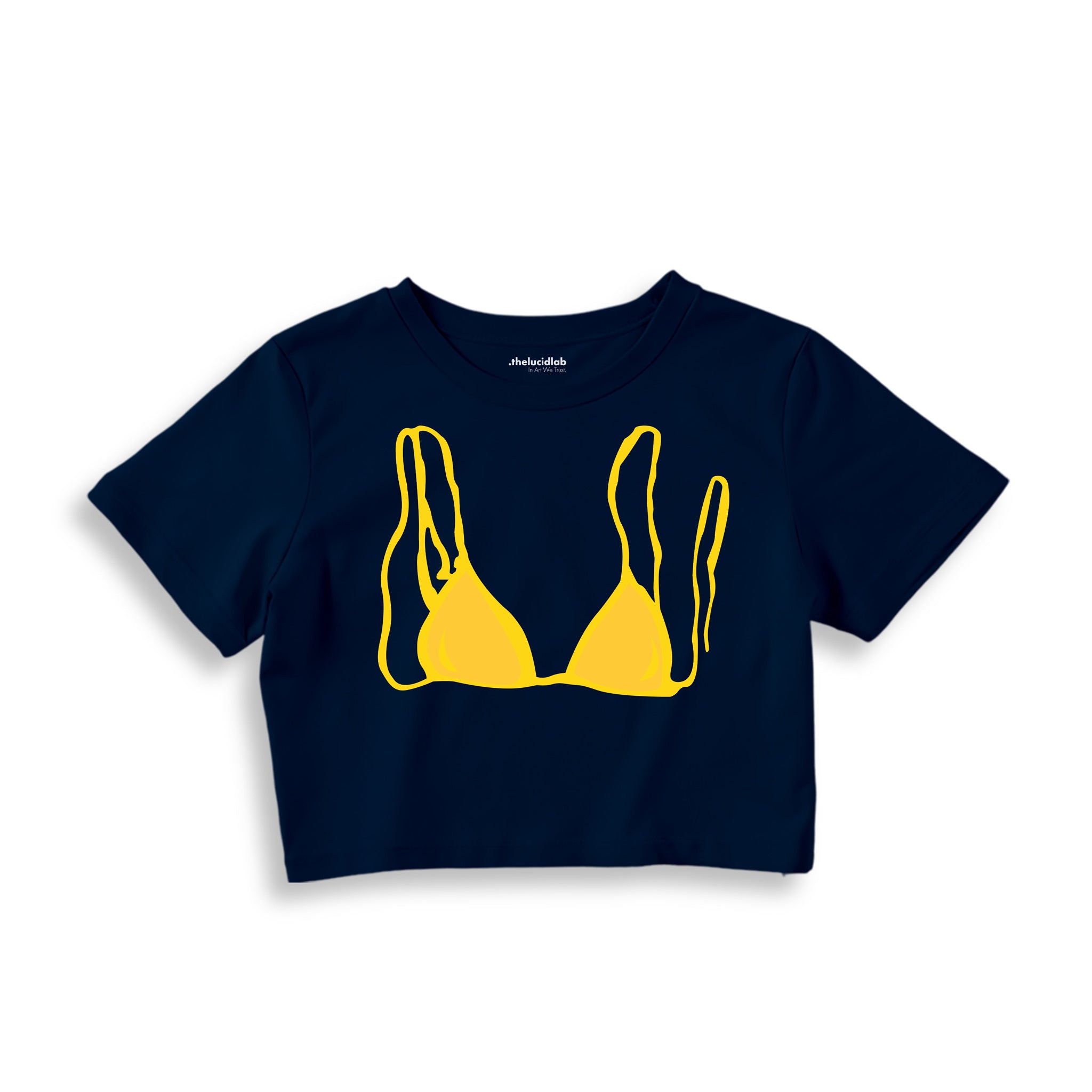 Yellow Bikini Crop Tişört — Lacivert