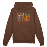 Color Study, Squares With Concentric Circles Oversize Hoodie