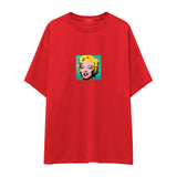 Andy Warhol / Marilyn Monroe Blue Oversize Tişört