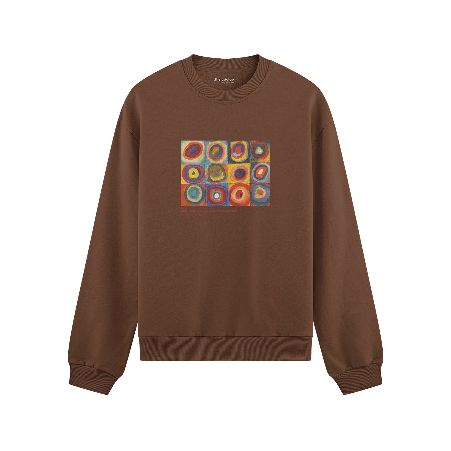 Color Study, Squares With Concentric Circles Oversize Sweatshirt