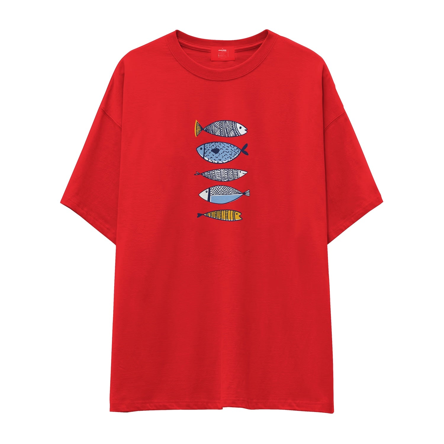 Marine Pattern Study Oversize Tişört