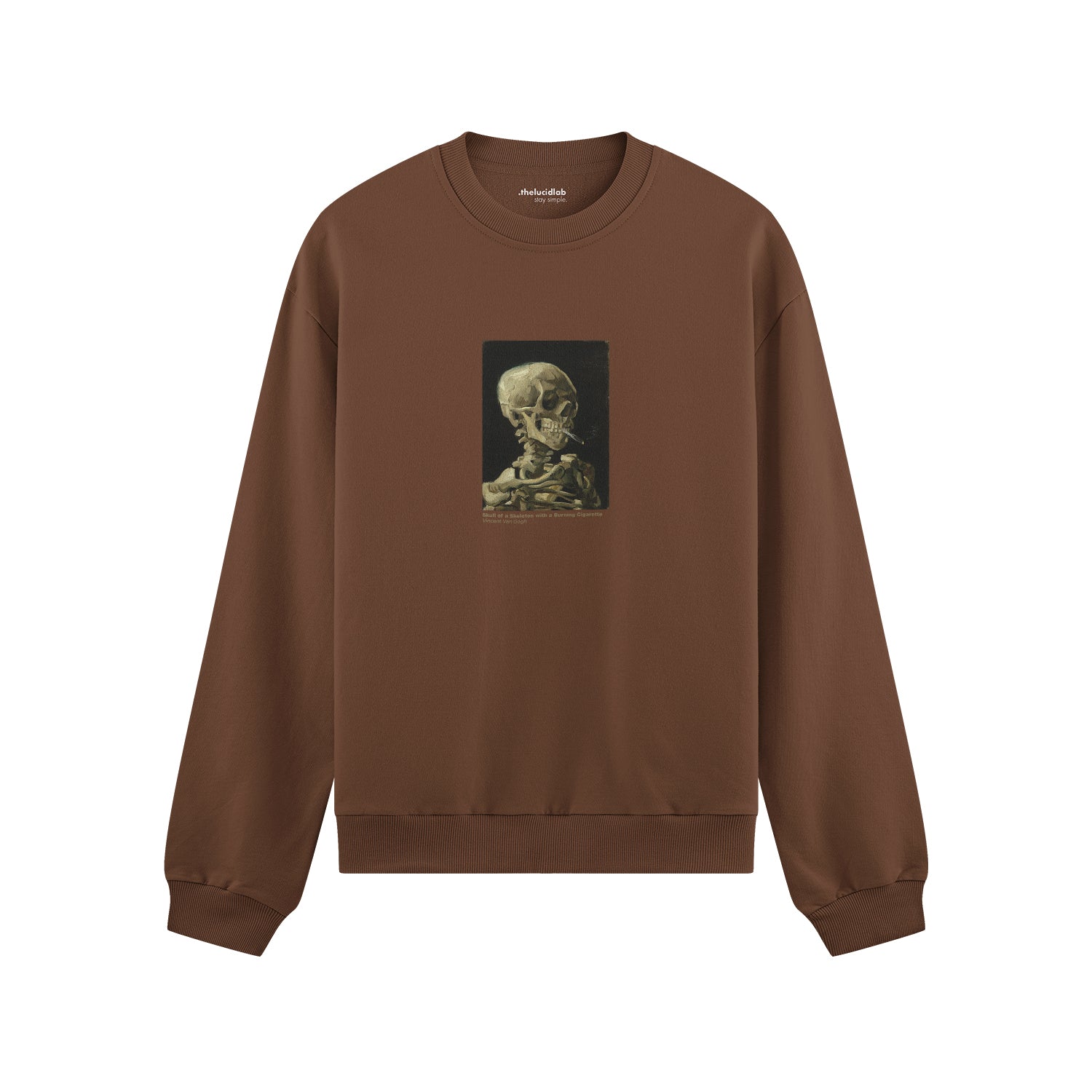 Skull of a Skeleton with Burning Cigarette Oversize Sweatshirt